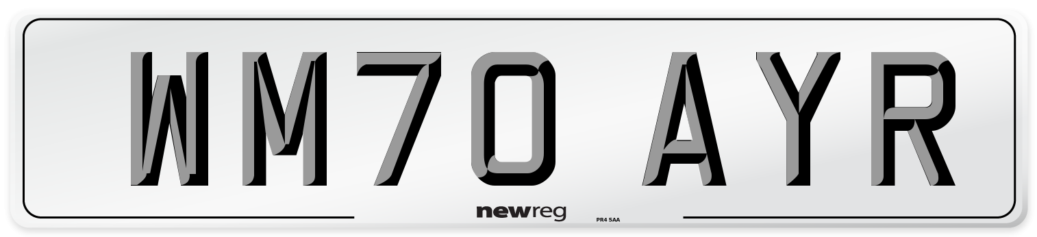 WM70 AYR Number Plate from New Reg
